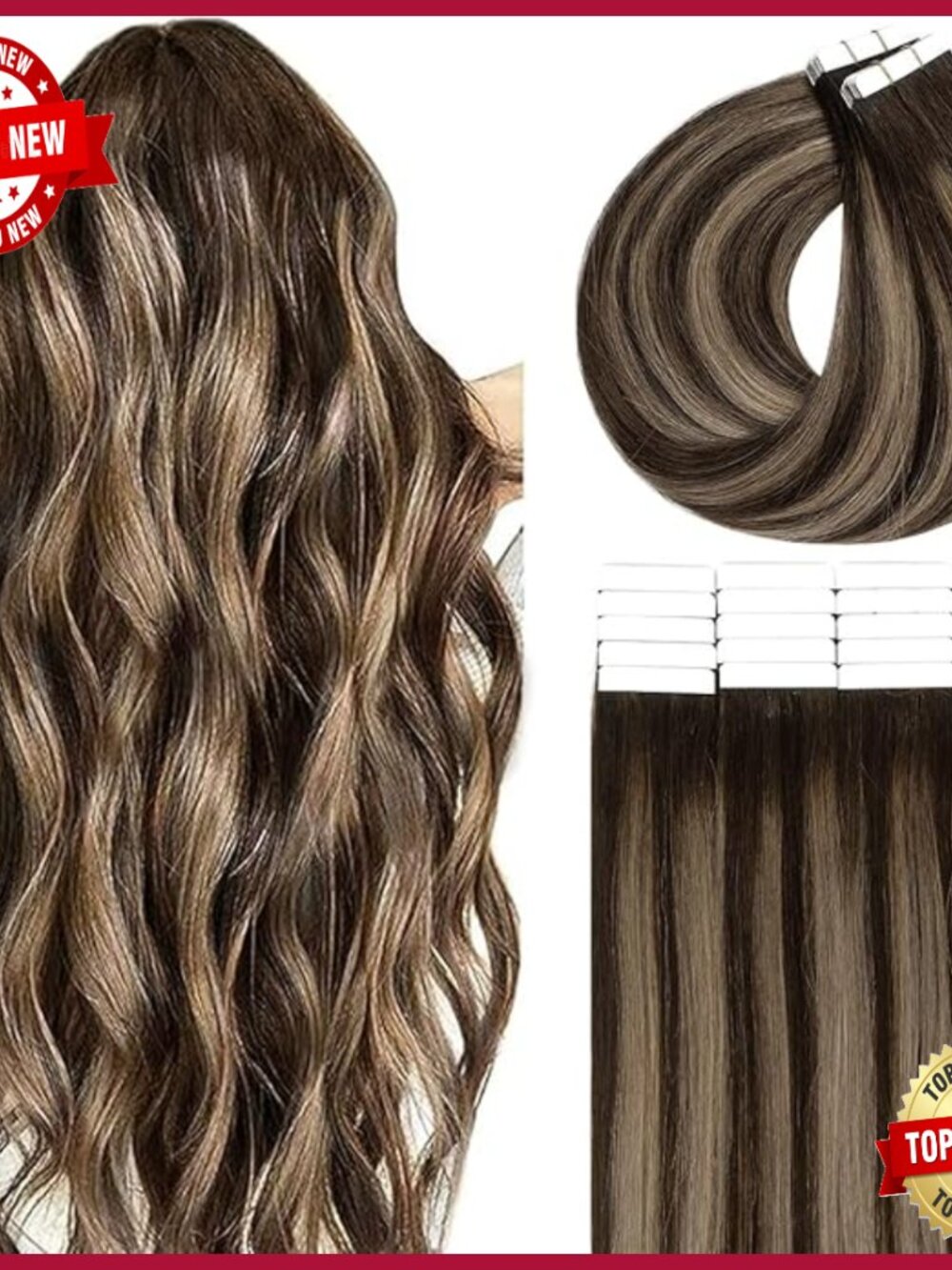 Human Hair Tape-In Extensions 24 Inch Silky Straight 50g 12pcs
